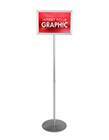Metal sign frame for customized graphics