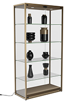 Locking glass display cabinet with tempered glass