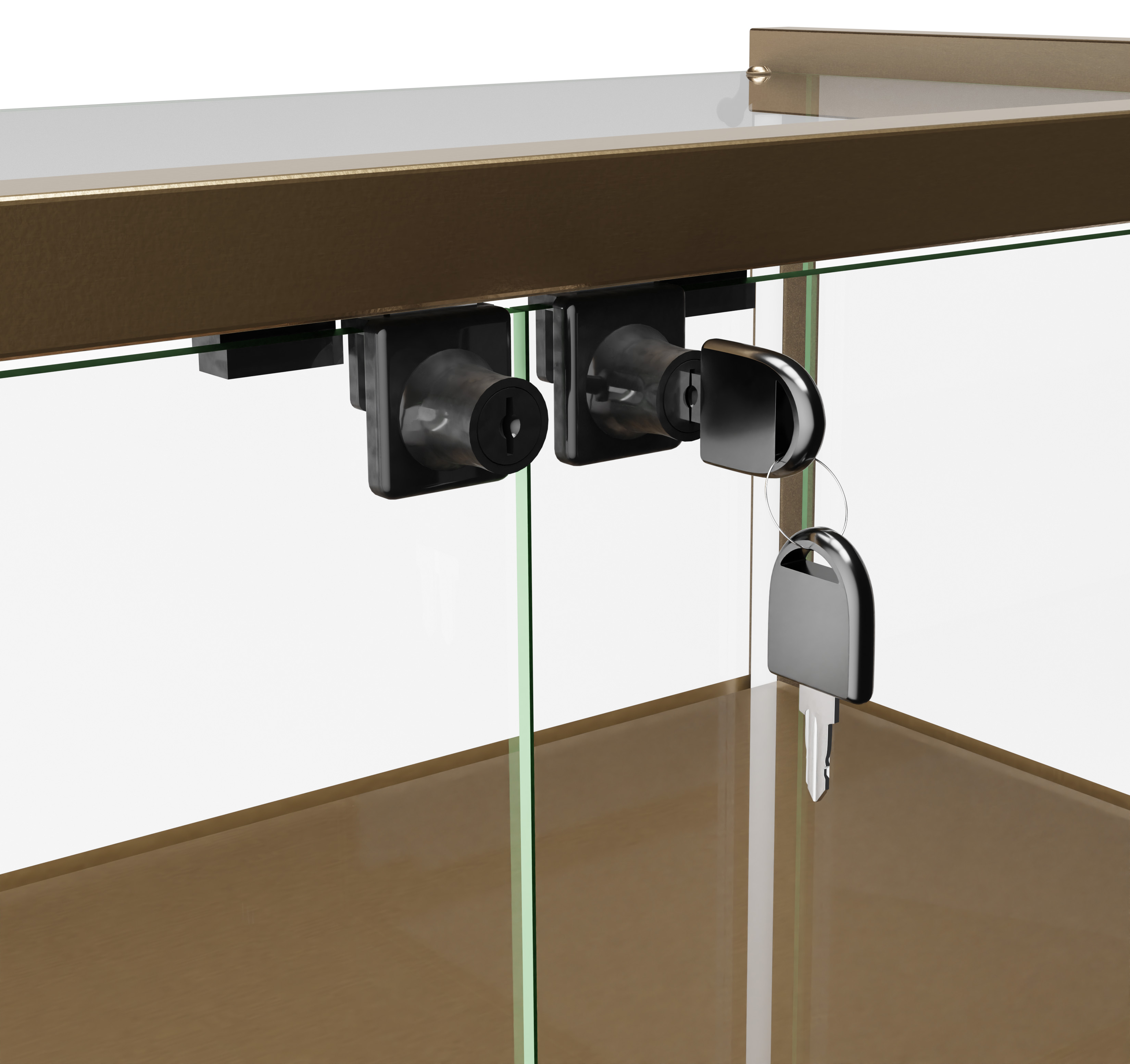 37"w Tempered Glass Showcase, Storage Cabinet, Locking Doors - Image 6
