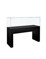 Glass display table case  w/ pneumatic locking system
