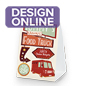 Custom table tents 5in wide x 7in tall
