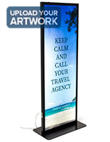 27.5 inch wide illuminated floor poster stand