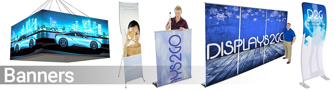 hanging and floor standing banners
