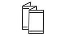Folded brochure holders icon