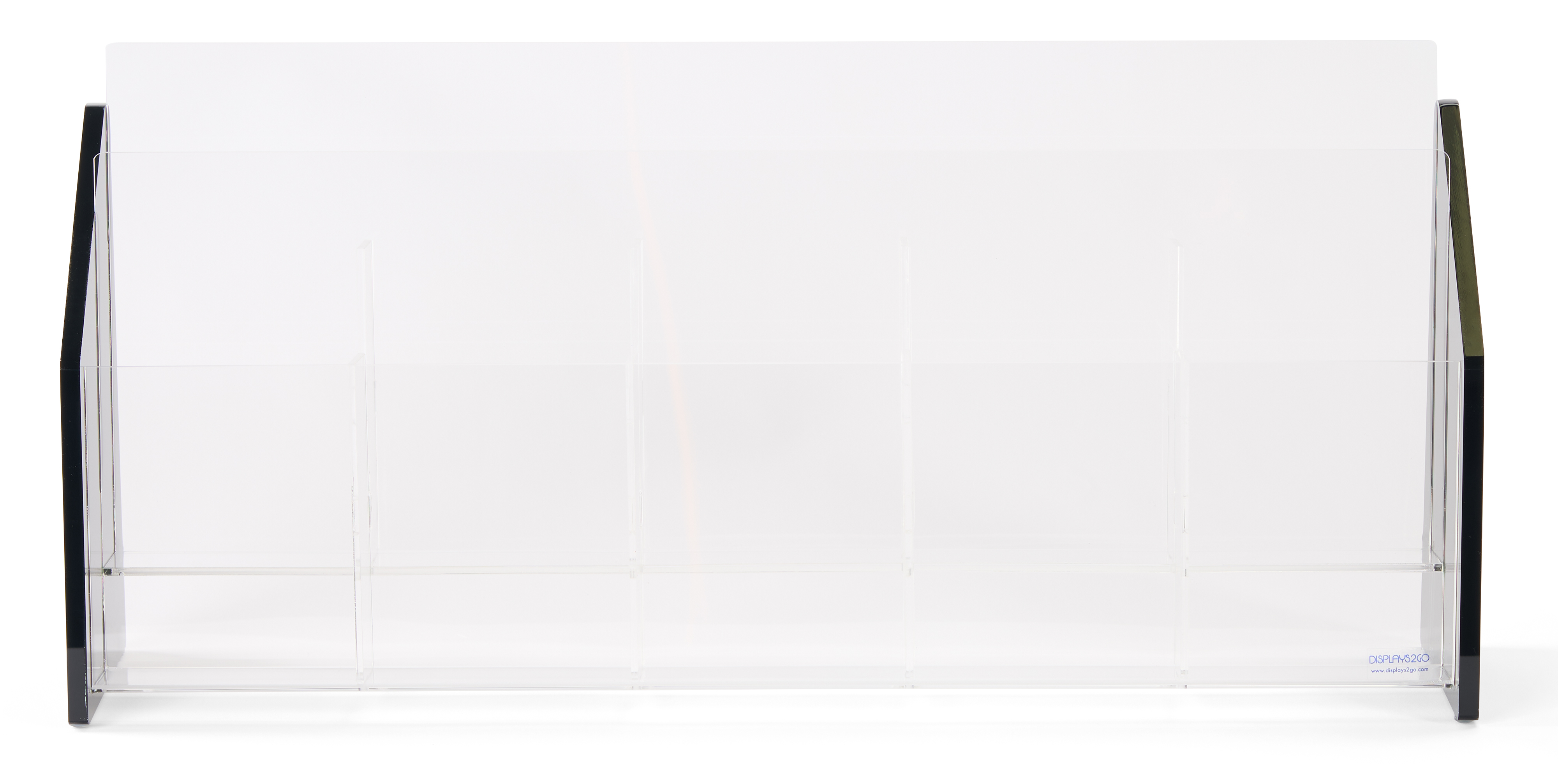 10-Pocket Recycled Acrylic Brochure Holder for Tabletop, Fits 4 x 9 Pamphlets - Black - Image 3