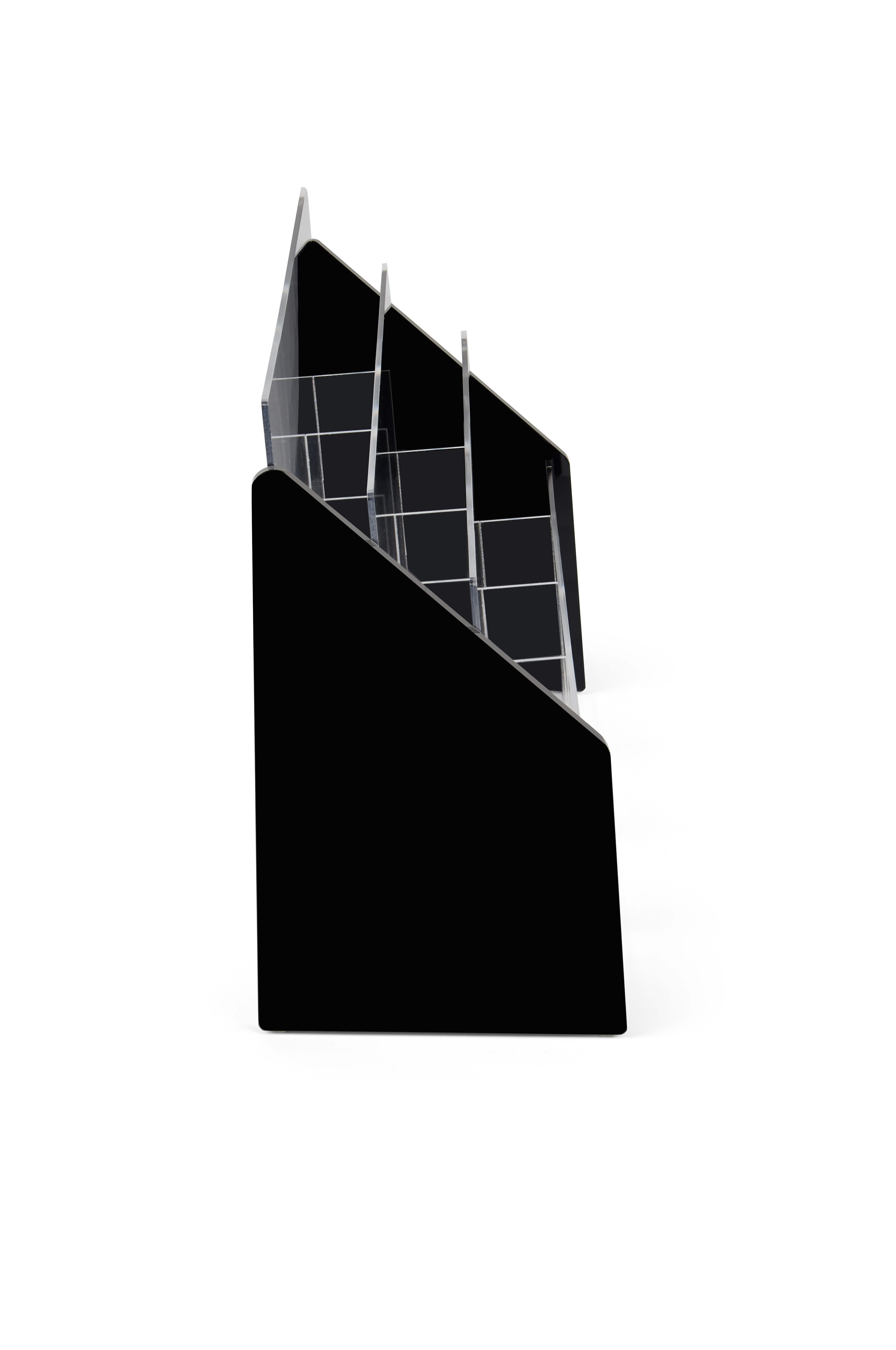 12-Pocket Recycled Acrylic Leaflet Holder for Tabletop, Fits 4 x 9 Brochures - Black - Image 5