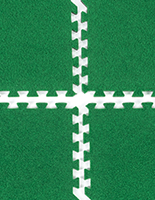 Trade show flooring with green colorway