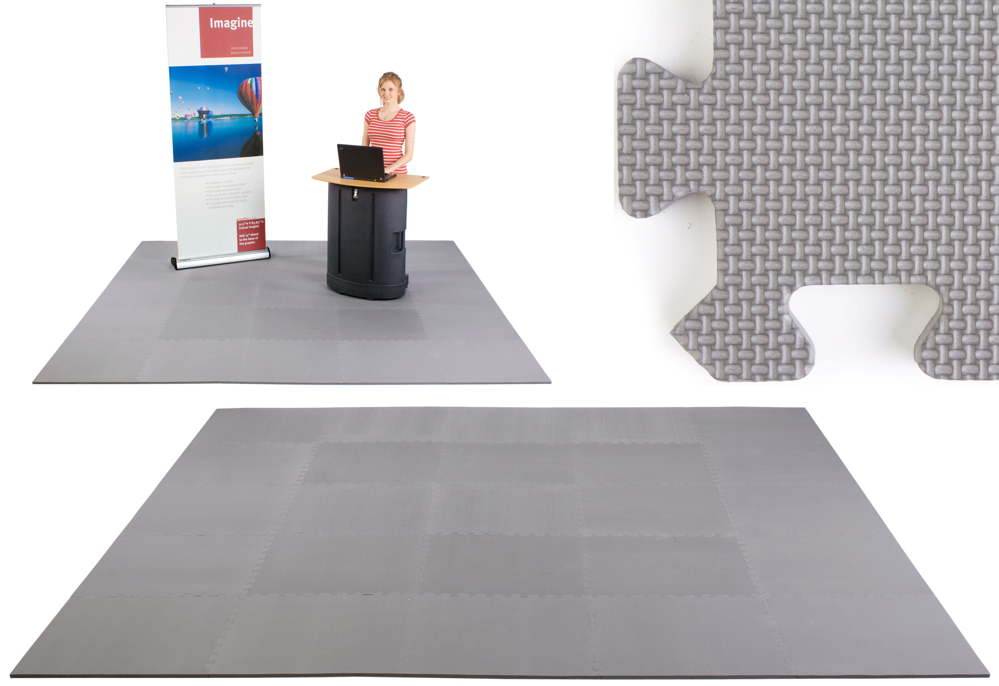10 x 10 Portable Floor - Charcoal Grey | Displays2Go