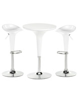 White Trade Show Table & Stool Set, Portable Furniture