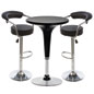Black Hydraulic Bar Stool and Table Set, Black & Chrome