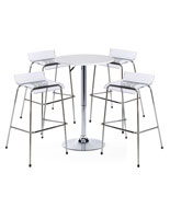 White Bar Table and Chair Set of 4