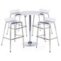 White Bar Table and Chair Set, Clear Plastic & Chrome