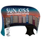 Curved display booth divider wall kit with double-sided graphics