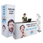 Inline exhibit booth set with tension fabric graphics