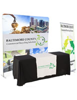 Banner and tabletop trade show package with black cover