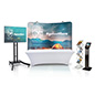 10 x 10 trade show booth package with collapsible tv cart