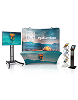 Trade show booth kits with single sided backwall
