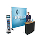 Step and repeat promo booth kit with LDC screen for digital media