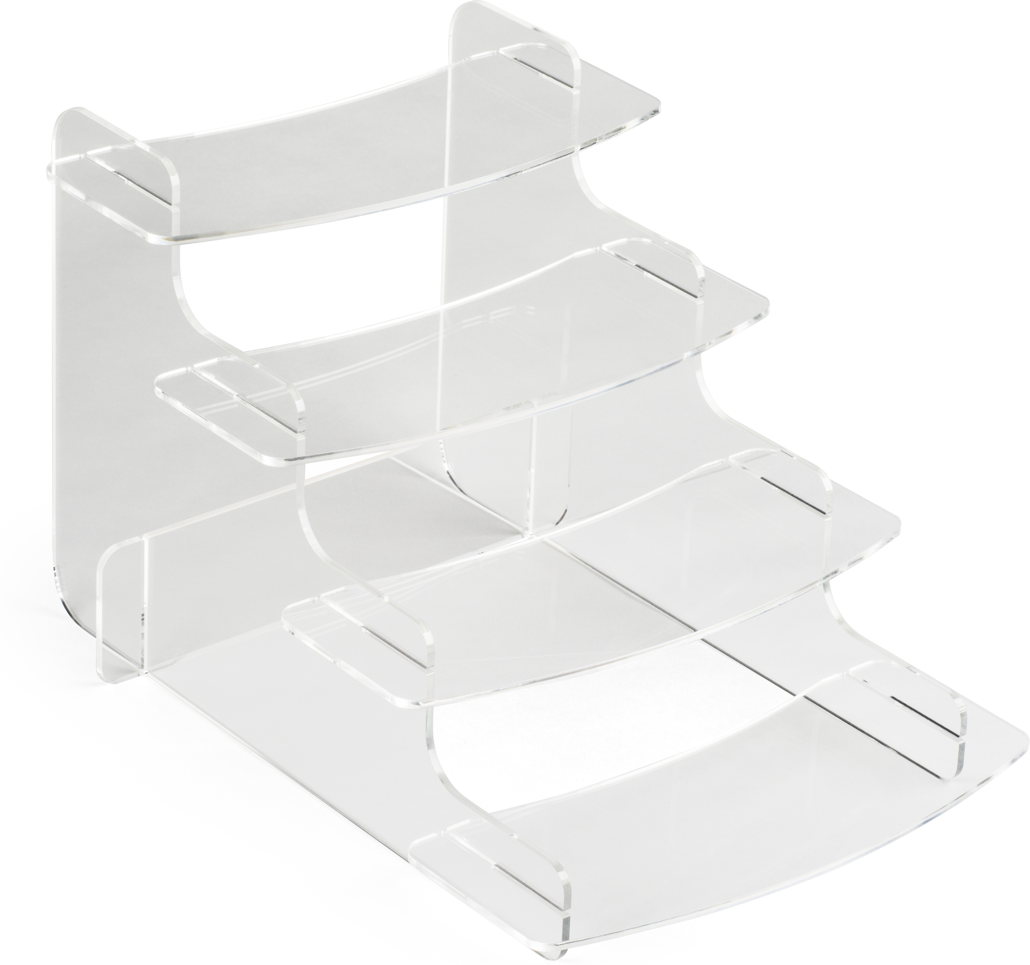 Acrylic Step Riser | 4 Tiered Levels for Merchandise Display | Displays2Go