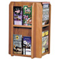Revolving Wood Magazine Rack for Brochures and Catalogues