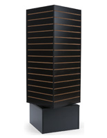Revolving Slatwall Display Tower with Cube Panel