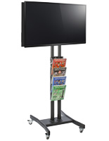 Double Sided TV Stand with 4 Clear Literature Pockets for Periodicals