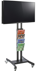 Double Sided TV Stand with 4 Clear Literature Pockets for Trade Shows