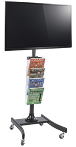 Modern LCD TV Stand with 4 Acrylic Literature Pockets