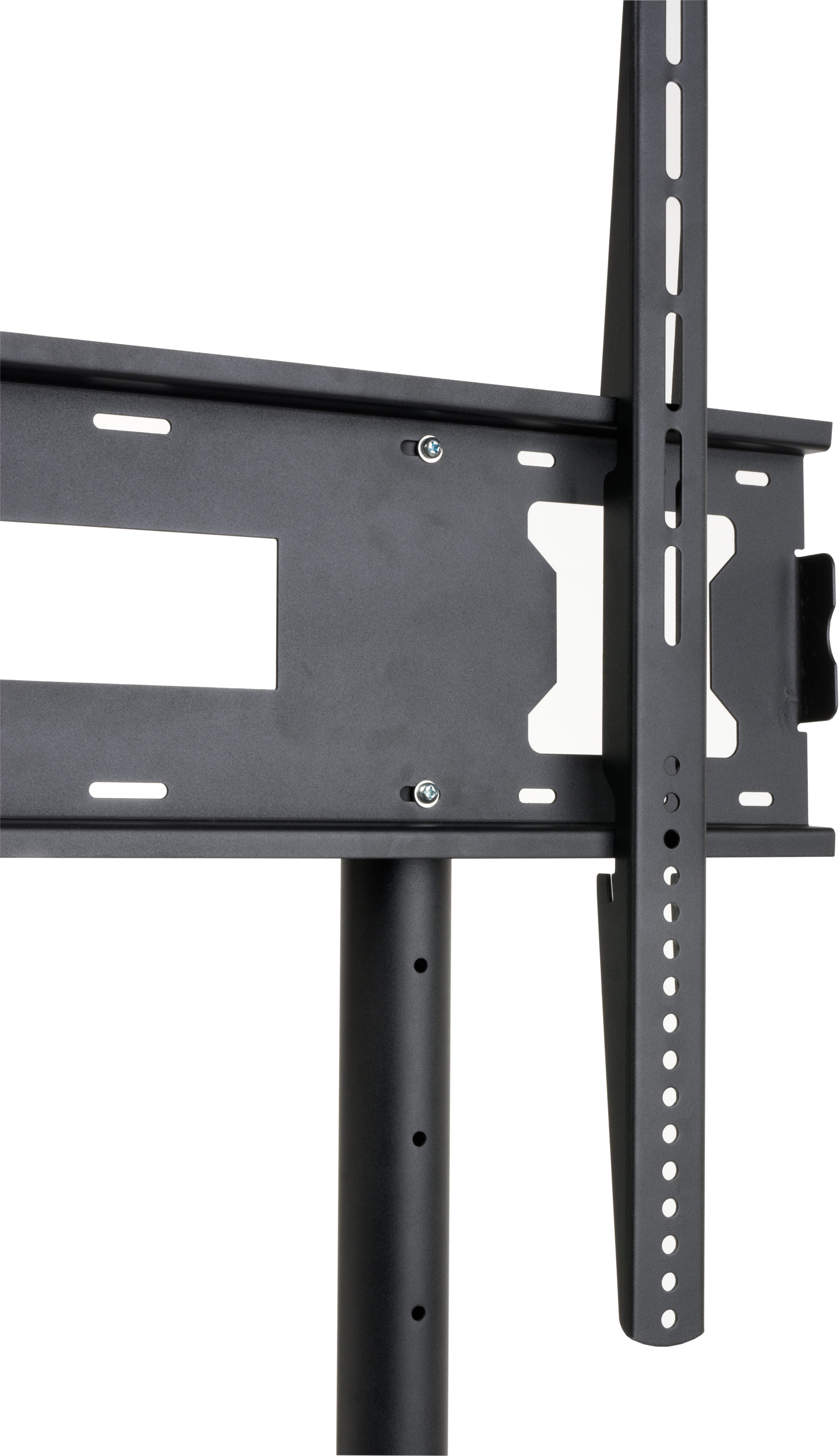TV Stand with Wheels, Fits Monitors 32-80", with Shelf - Black - Image 5