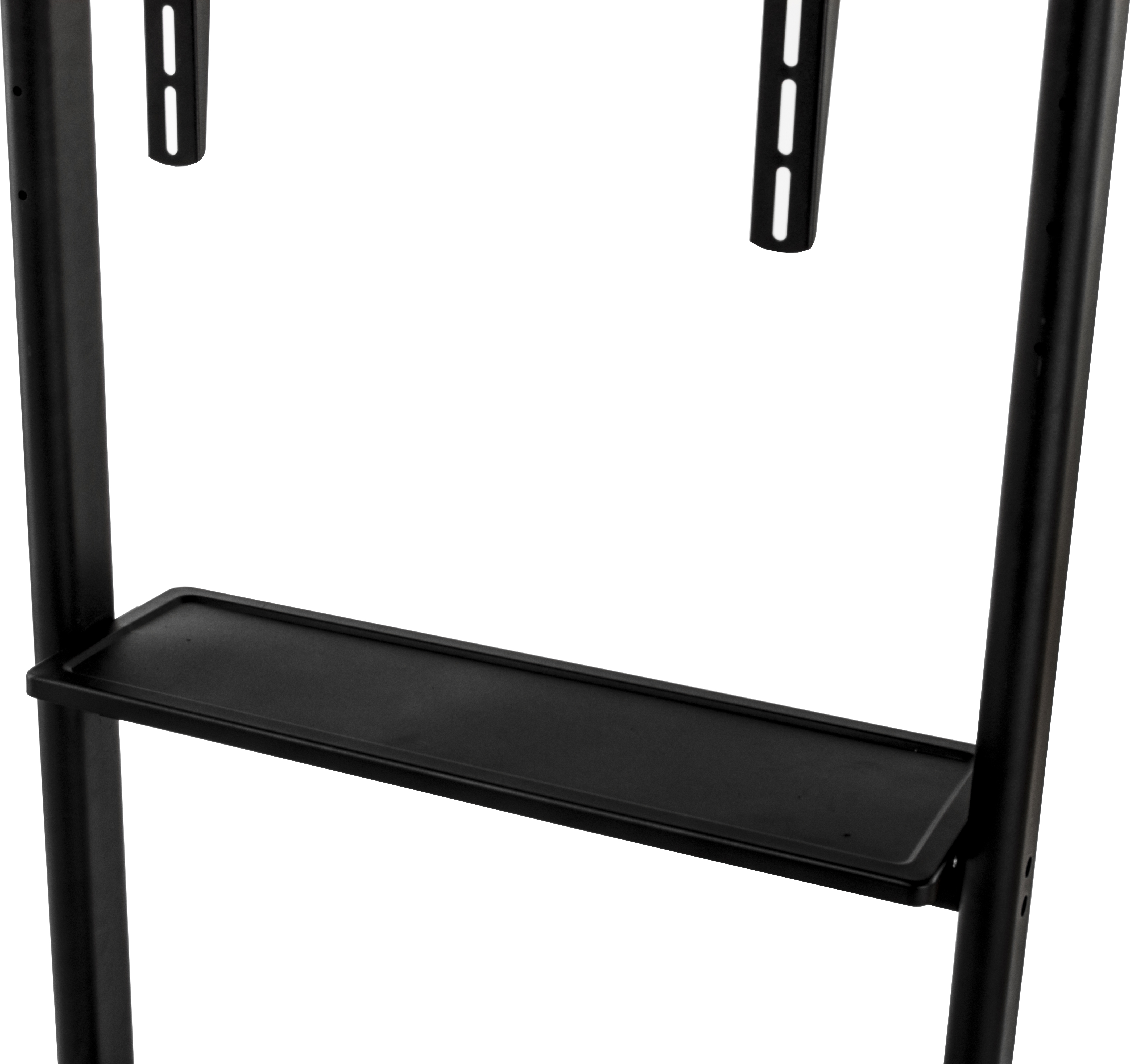 TV Stand with Wheels, Fits Monitors 32-80", with Shelf - Black - Image 6