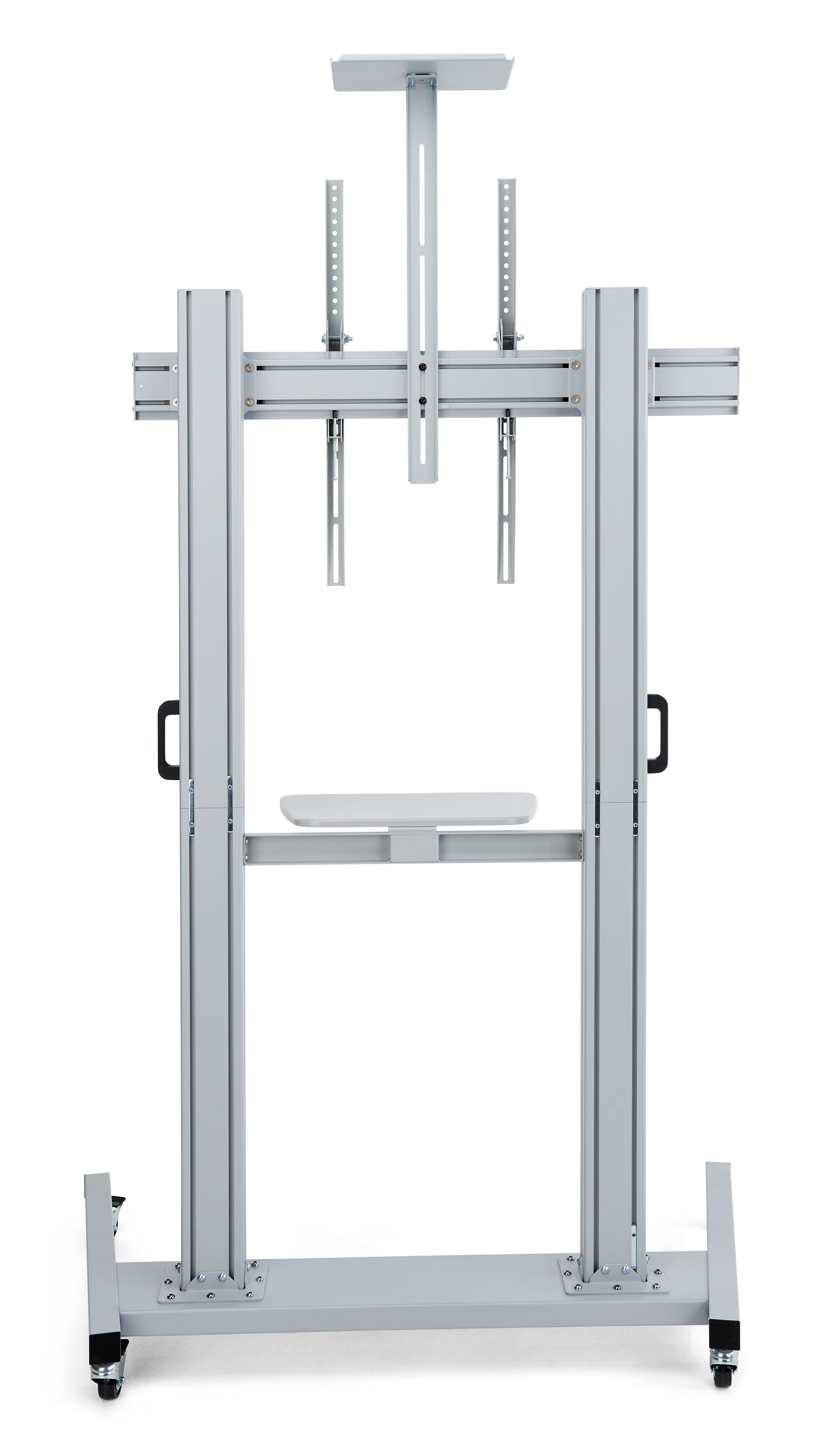TV Stand w/ 19.6" Shelf, Fits Monitors 60" to 100", Camera Tray & Locking Wheels - Image 3