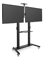 Dual screen tv stand with brackets for two flat screens