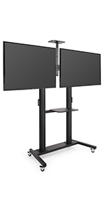 Double screen tv stand with an overall width of 78.74 inches
