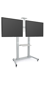 Dual screen tv stand with two tv mounts