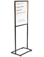 Metal sign holder with top insert