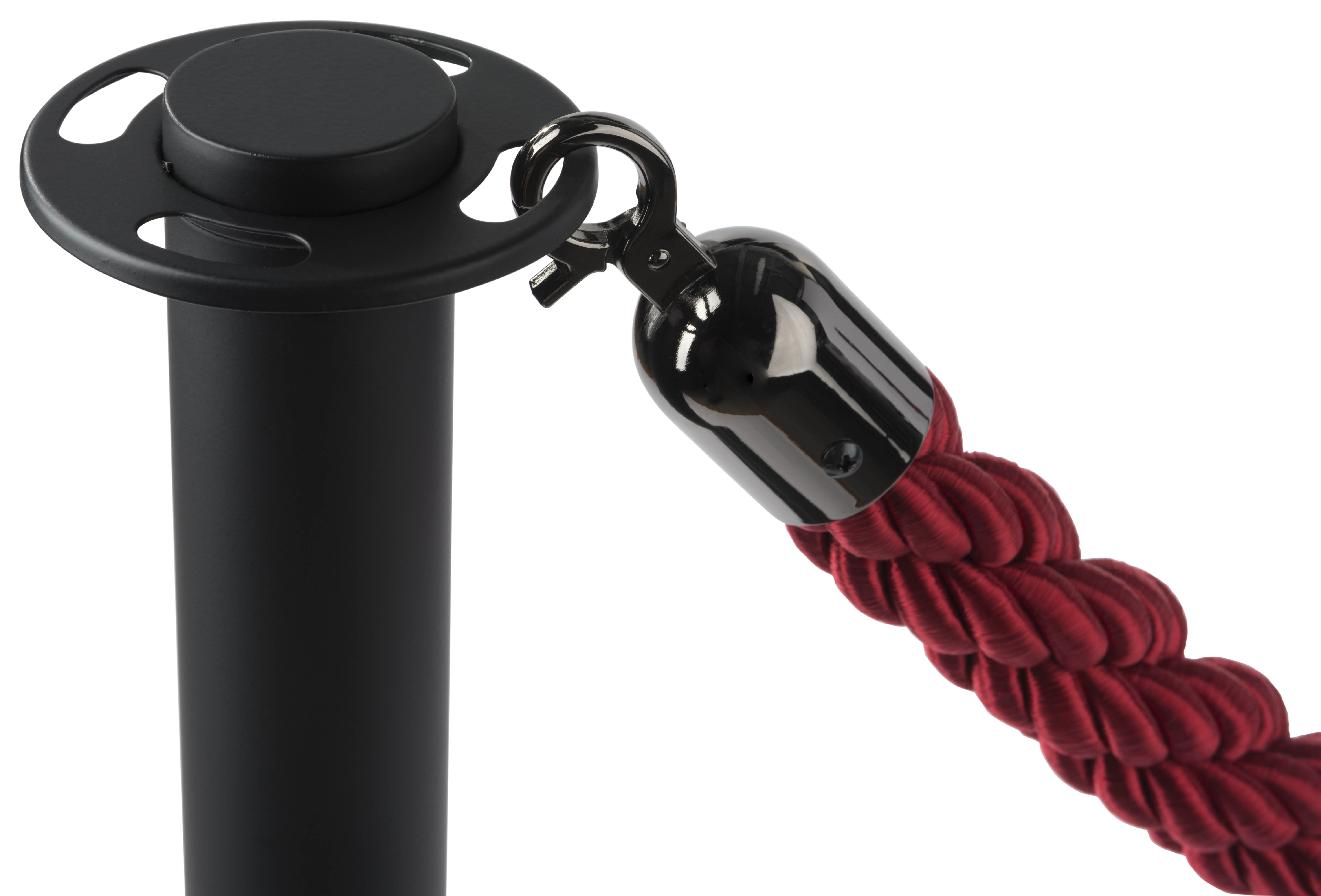 Red Rope Barrier | Twisted Nylon with Black End Hooks | Displays2Go