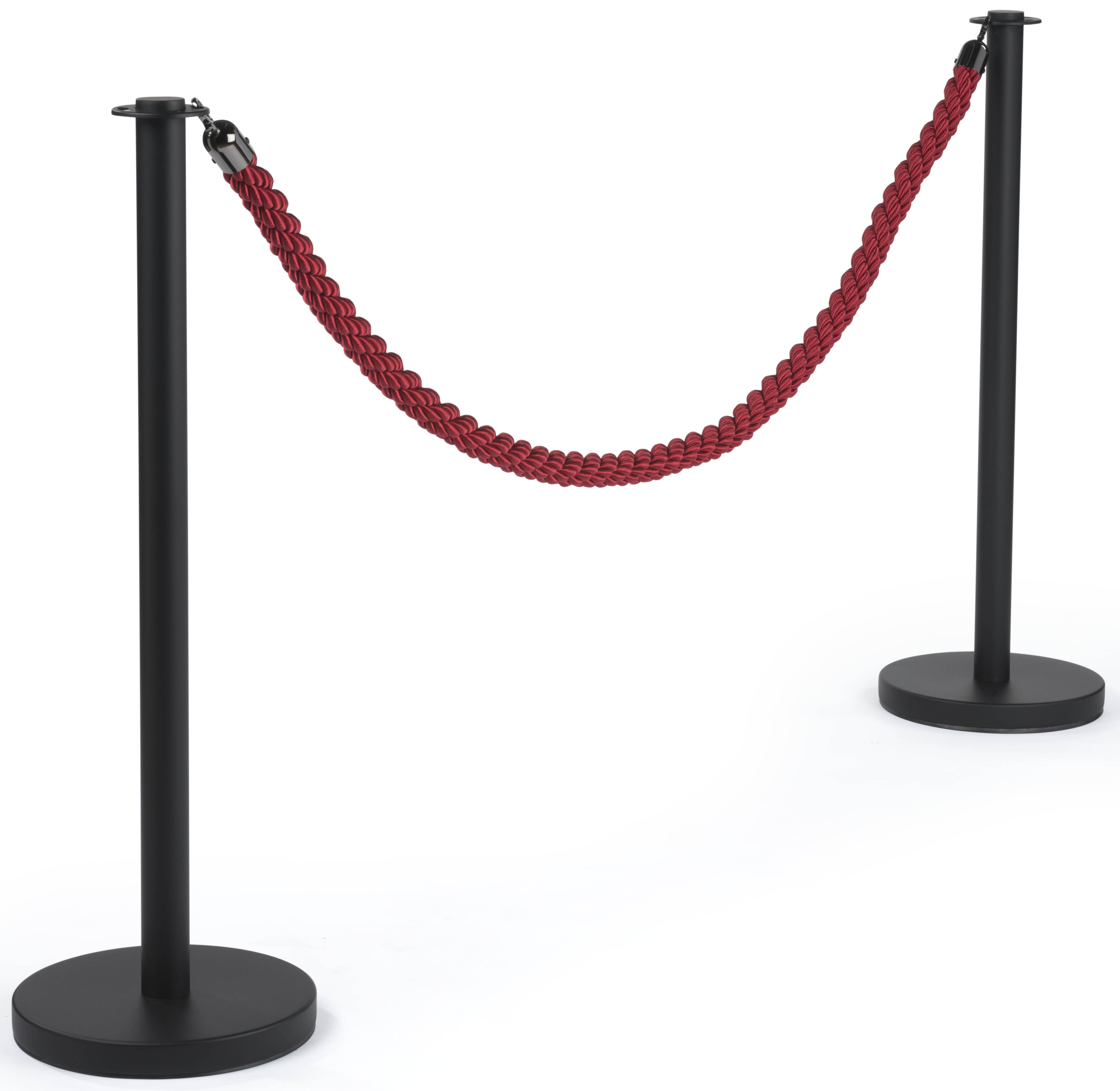 Red Rope Barrier | Twisted Nylon with Black End Hooks | Displays2Go