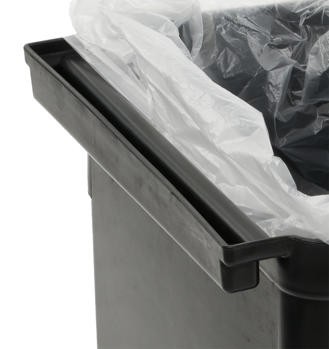 RW Clean Black Plastic Attachable Slim Trash Can - Fits Heavy Duty Rolling  Utility Cart - 13 x 9 1/2 x 22 - 1 count box