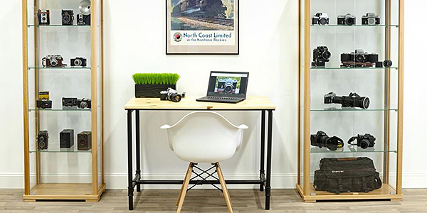 Ultimate home office with display cases