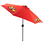Red Custom Market Umbrella with LED Lights