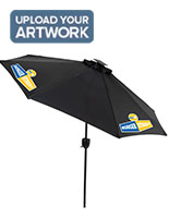 Black Cafe Umbrella with LED Lights and Custom Logo Printing