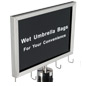Wet umbrella silver stanchion sign holder with welded hooks and 2-sided message