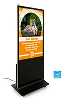 55" touch screen digital poster in black