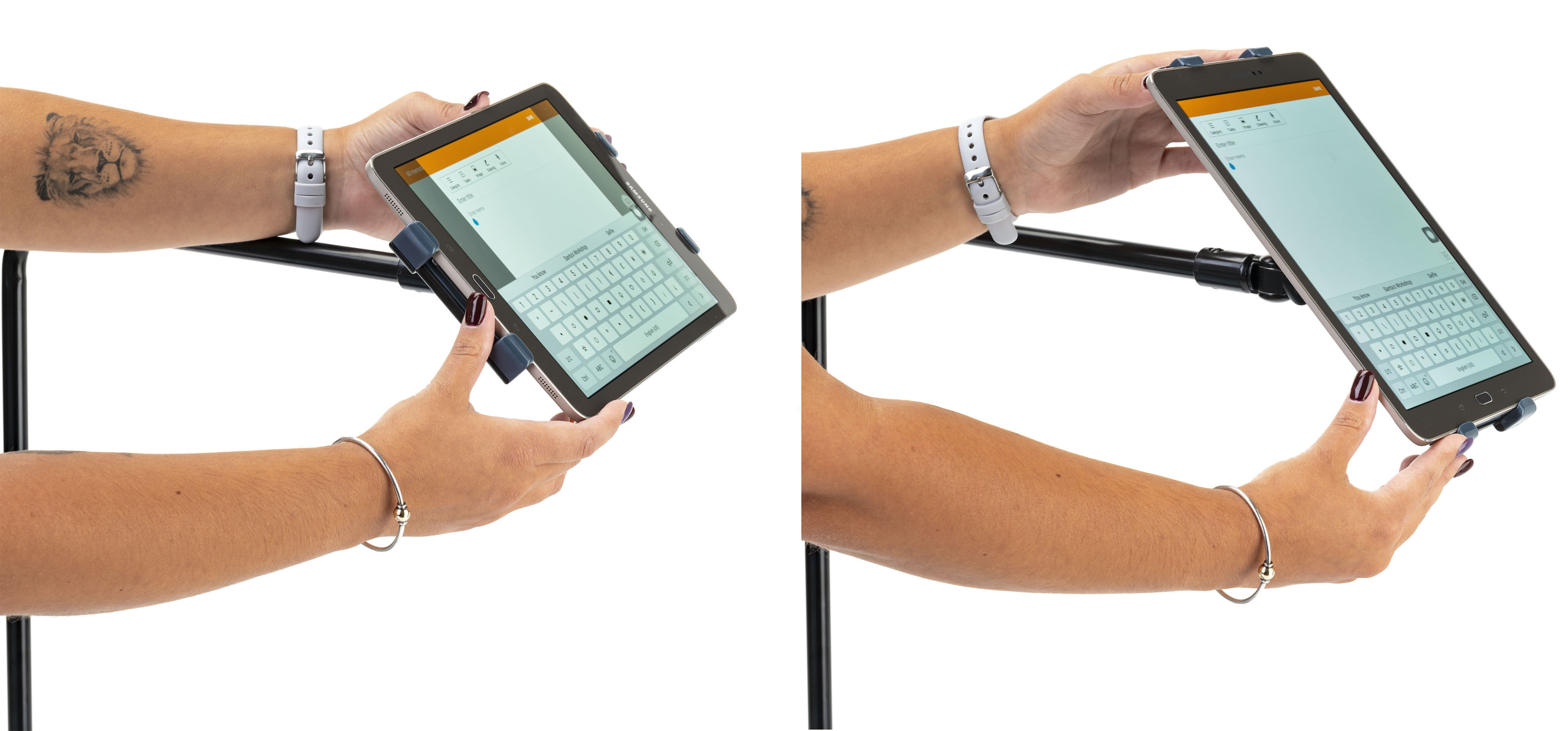Alignment Rack Tablet L-arm Adjustable Tablet Holder with Wheels| Aidata Lounge Stand ...