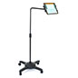 L-arm adjustable tablet holder with locking casters
