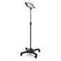 Adjustable rolling tablet stand with height adjustable pole 