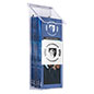 Branded outdoor brochure holder comes with hinged top lid to keep wet weather out