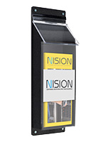 Single pocket branded outdoor 4 x 9 pamphlet display with lid