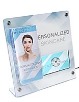 Brochure holder with digital advertising screen for spas and salons