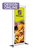 Suspension banner stand with single-sided design 